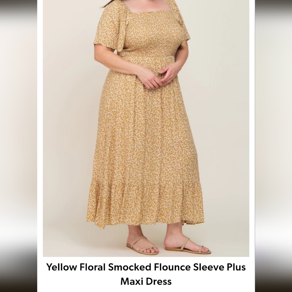 Pink Blush maternity flounce sleeve dress